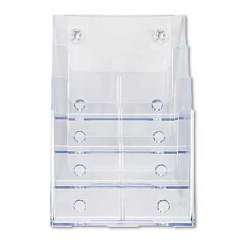 deflecto Multi Compartment DocuHolder, Four Compartments, 9-1/4w x 7d x 13-1/2h, Clear