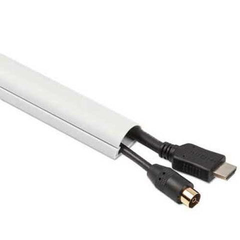 D-Line Decorative Mini Cord Cover, 60 inch x 1 1/4 inch x 1/2 inch Covers, White