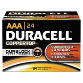 Duracell CopperTop Alkaline Batteries with Duralock Power Preserve Technology, AAA, 24/Bx