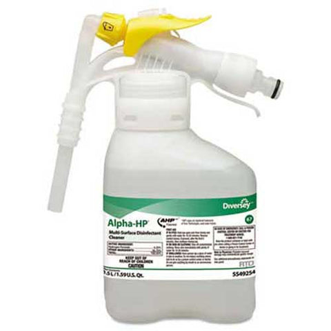 Diversey Alpha-HP Multi-Surface Disinfectant Cleaner, Citrus Scent, 1.5L Spray Bottle UOM