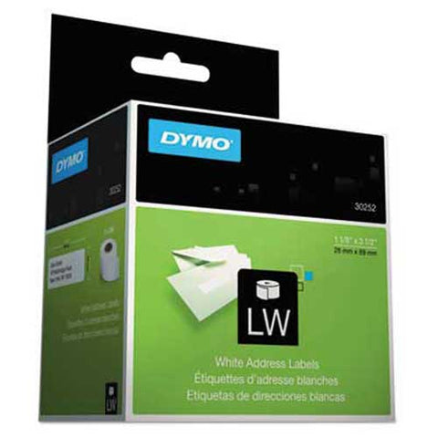 DYMO LabelWriter Address Labels, 1 1/8 x 3 1/2, White, 350 Labels/Roll, 2 Rolls/Pack