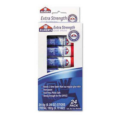 Elmers Extra-Strength Office Glue Sticks, 0.28 oz, 24/Pack