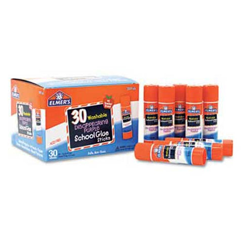 Elmers Washable School Glue Sticks, Purple, 30/Box