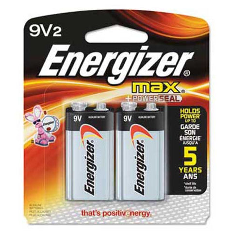 Energizer MAX Alkaline Batteries, 9V, 2 Batteries/Pack