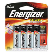 Energizer MAX Alkaline Batteries, AA, 4 Batteries/Pack
