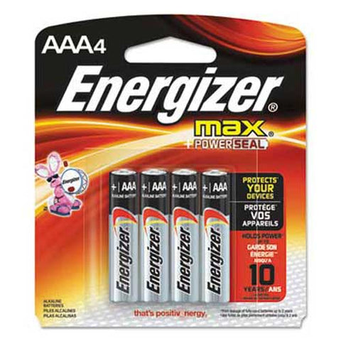 Energizer MAX Alkaline Batteries, AAA, 4 Batteries/Pack