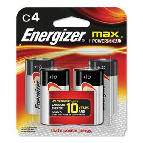 Energizer MAX Alkaline Batteries, C, 4 Batteries/Pack