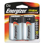 Energizer MAX Alkaline Batteries, D, 2 Batteries/Pack