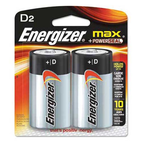 Energizer MAX Alkaline Batteries, D, 2 Batteries/Pack