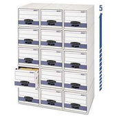 Bankers Box STOR/DRAWER Steel Plus Storage Box, Legal, White/Blue, 6/Carton