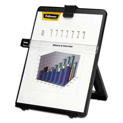 Fellowes Non-Magnetic Letter-Size Desktop Copyholder, Plastic, 125 Sheet Capacity, Black