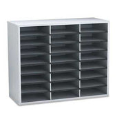 Fellowes Literature Organizers, 24 Sections, 29 x 11 7/8 x 23 7/16, Dove Gray