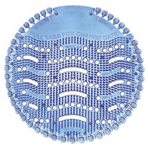Fresh Products Wave 3D Urinal Deodorizer Screen, Lasts 30 Days, Blue, Cotton Blossom, 10/Box