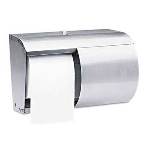Kimberly-Clark Professional* Coreless Double Roll Tissue Dispenser, 7 1/10 x 10 1/10 x 6 2/5, Stainless Steel