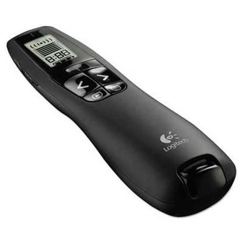 Logitech Professional Wireless Presenter w/Green Laser Pointer, 100ft Projection, Black