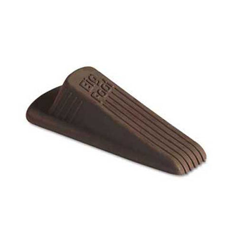 Master Caster Big Foot Doorstop, No-Slip Rubber Wedge, 2-1/4w x 4-3/4d x 1-1/4h, Brown, 2/Pack
