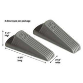 Master Caster Big Foot Doorstop, No-Slip Rubber Wedge, 2-1/4w x 4-3/4d x 1-1/4h, Gray, 2/Pack