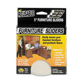 Master Caster Mighty Mighty Movers Reusable Furniture Sliders, Round, 5 inch Dia., Beige, 4/Pack