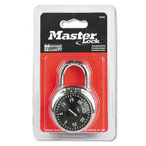 Master Lock Combination Lock, Stainless Steel, 1 15/16 inch Wide, Black Dial