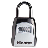 Master Lock Locking Combination 5 Key Steel Box, 3 1/2w x 1 5/8d x 4h, Black/Silver