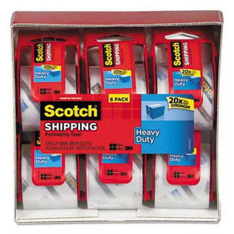 Scotch 3850 Heavy-Duty Packaging Tape in Sure Start Disp., 1.88 inch x 22.2yds, 6/Pack
