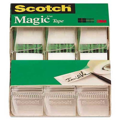 Scotch Magic Tape, Refillable Dispenser, 3/4 inch x 300 inch, 3/Pack