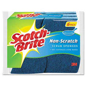 Scotch-Brite Non-Scratch Multi-Purpose Scrub Sponge, 4 2/5 x 2 3/5, Blue, 6/Pack