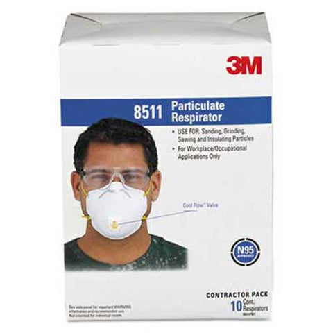 3M Particulate Respirator w/Cool Flow Exhalation Valve, 10 Masks/Box