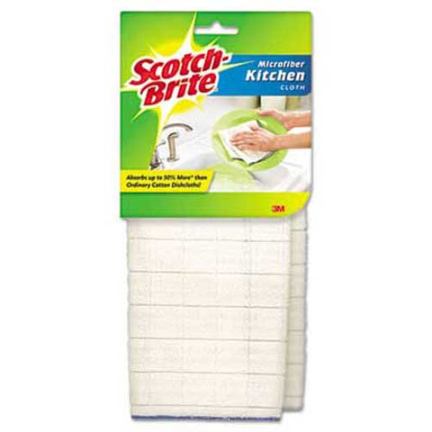 Scotch-Brite Kitchen Cleaning Cloth, Microfiber, White, 2/Pack, 12 Packs/Carton