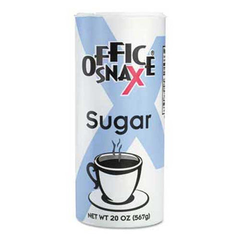 Office Snax Reclosable Canister of Sugar, 20oz, 24/Carton