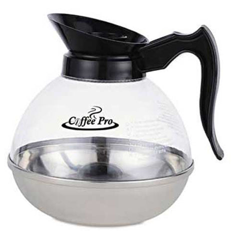Coffee Pro Unbreakable Regular Coffee Decanter, 12-Cup, Stainless Steel/Polycarbonate