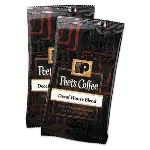 Peets Coffee and Tea Coffee Portion Packs, House Blend, Decaf, 2.5 oz Frack Pack, 18/Box