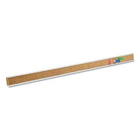 Quartet Bulletin Bar Natural Cork Bulletin, 36 x 1, Brown, Silver Aluminum Frame