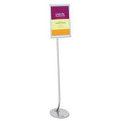 Quartet Designer Sign Stand, Steel, 11 x 17, Silver