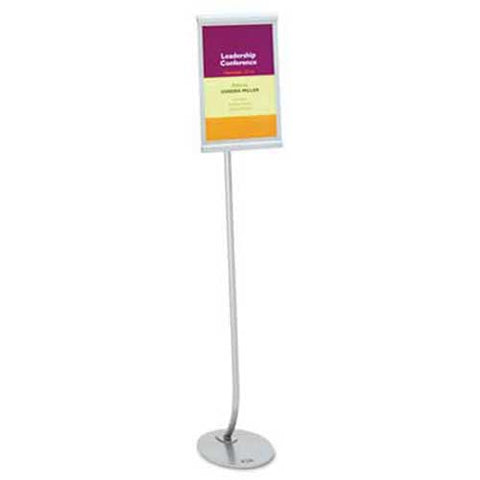 Quartet Designer Sign Stand, Steel, 11 x 17, Silver
