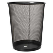 Rolodex 4 1/2 Gallon Steel Black Round Mesh Trash Can