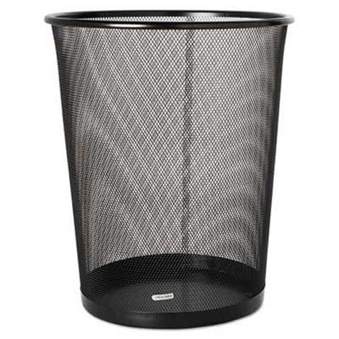 Rolodex 4 1/2 Gallon Steel Black Round Mesh Trash Can