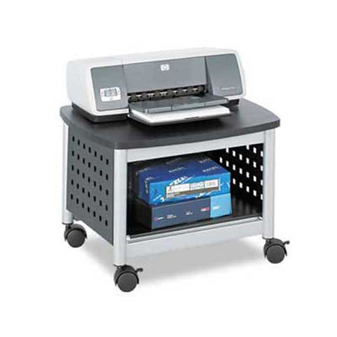 Safco Scoot Printer Stand, 20-1/4w x 16-1/2d x 14-1/2h, Black/Silver