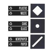 Safco Public Square Recycling Containers Lid, 15 1/4 x 15 1/4 x 2, Black