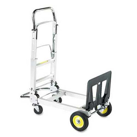 Safco HideAway Convertible Truck, 400lb Capacity, 15 1/2 x 43 x 36, Aluminum