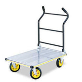 Safco Stow-Away Platform Truck, 1000 lb Capacity, 24 x 39 x 40, Aluminum/Black