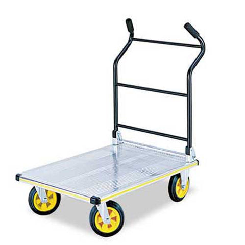 Safco Stow-Away Platform Truck, 1000 lb Capacity, 24 x 39 x 40, Aluminum/Black