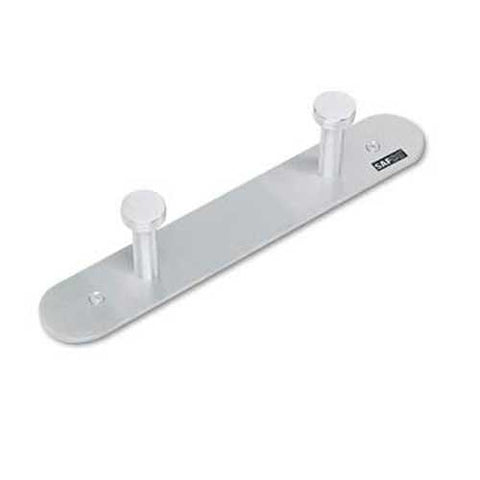 Safco Nail Head Wall Coat Rack, Two Hooks, Metal, 12w x 2-3/4d x 2h, Satin Aluminum