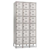 Safco Three-Column Box Locker, 36w x 18d x 78h, Two-Tone Gray