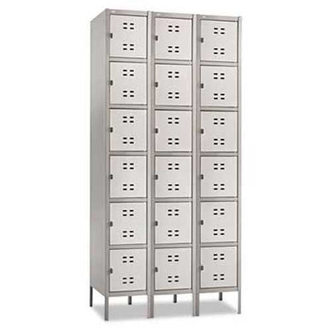 Safco Three-Column Box Locker, 36w x 18d x 78h, Two-Tone Gray