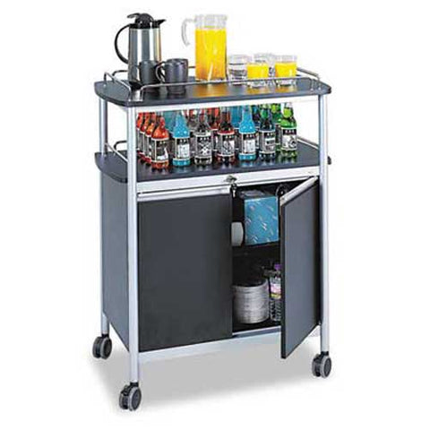 Safco Mobile Beverage Cart, 33-1/2w x 21-3/4d x 43h, Black