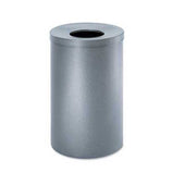 Safco Open-Top Waste Receptacle, Round, Steel, 35gal, Black Speckle