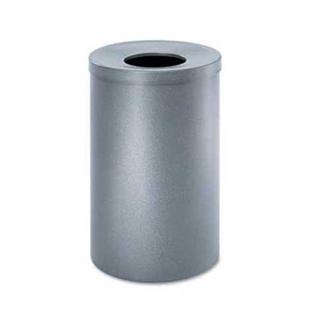 Safco Open-Top Waste Receptacle, Round, Steel, 35gal, Black Speckle