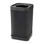 Safco At-Your Disposal Top-Open Waste Receptacle, Square, Polyethylene, 38gal, Black