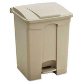 Safco Large Capacity Plastic Step-On Receptacle, 23gal, Tan